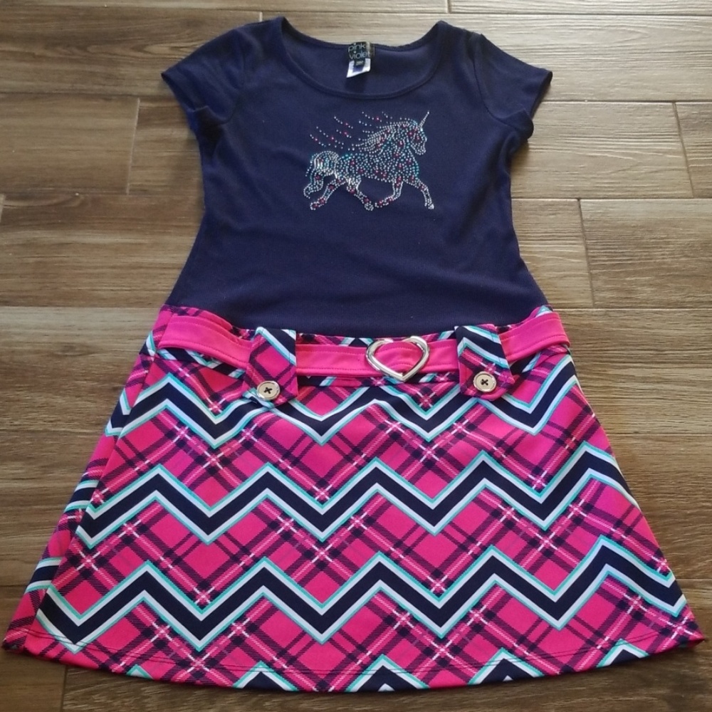 Girls Pink & Violet Dress Size XL 14/16